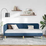Corner Bed Frame with Headboard Blue 90 x 200 cm Fabric 42016576