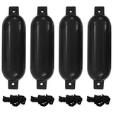 Boat Fenders 4 pcs Black 14x50 cm PVC 92381