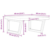 ZNTS Basin Shelf Wall Mounted Steel and Solid Wood Acacia 3302886