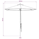 Garden Parasol 240 x 237 cm Solid Eucalyptus Wood Anthracite 42041408