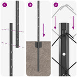 Fence and Post Grey 1.2 x 25 m Steel 3336281