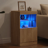 Sideboard with LED Lights Sonoma Oak 41x37x67 cm 836681