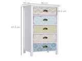 Chest of 5 Drawers Bedside Cabinet Side Storage Chest Entryway Living Room Bedroom Furniture T3398P329524