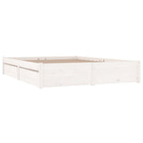 3103504 Bed Frame without Mattress with Drawers White 140x190 cm