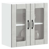 Kitchen Wall Cabinet with Glass Door Lucca Concrete Grey Engineered Wood 853911