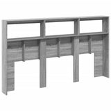 Headboard Cabinet with LED Grey Sonoma 180x17x102 cm 839215