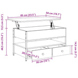 Coffee Table Sonoma Oak 85x50x50 cm Engineered Wood and Metal 845387