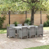Garden Dining Set 9 pcs Light Grey Polypropylene 3378588