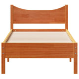 Bed Frame without Mattress Wax Brown 75x190 cm Small Single Solid Wood Pine 844760
