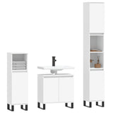 ZNTS 3 Piece Bathroom Cabinet Set White Engineered Wood 3187797