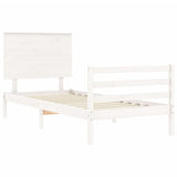 Bed Frame without Mattress White Single Solid Wood 3195187