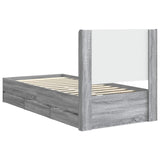 Bed Frame with Storage and Headboard Grey Sonoma 90 x 190 cm 3413988