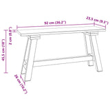 Bench Natural 92 x 23.5 x 45.5 cm Solid Mahogany wood 42012395