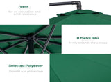 3m Banana Hanging Parasol Umbrella Green T3398P317746