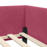 Corner Bed Frame with Headboard Wine Red 100 cm x 200 cm Velvet 42016168