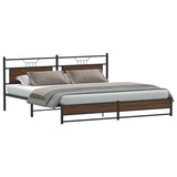 Metal Bed Frame without Mattress Brown Oak 200x200 cm 3325134
