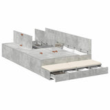 Storage Bed Frame Concrete Grey 120 cm Engineered Wood 3335688