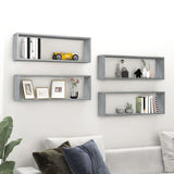 Wall Cube Shelves 4 pcs Grey Sonoma 80x15x26.5 cm Engineered Wood 815919