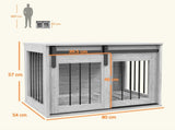 80cm Dog Crate Furniture with Removable Cushion for Large Dogs- Grey T3398P349629