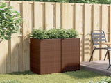 Garden Planters 2 pcs Brown 40x40x80 cm Poly Rattan 3210520