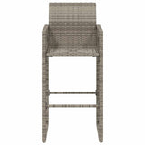 Garden Bar Stools 2 pcs Grey Poly Rattan 368704