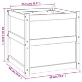 Garden Planter White 60x60x60 cm Solid Wood Pine 837426