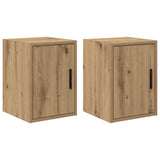 ZNTS Garage Wall Cabinets 2 pcs Artisan Oak Engineered Wood 860624