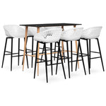7 Piece Bar Set Black and White 3057474