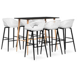 7 Piece Bar Set Black and White 3057474