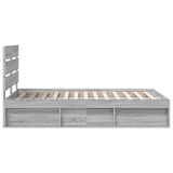 Bed Frame Grey Sonoma 135 x 190 cm Solid Pine Wood 3411757