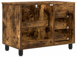 Bathroom Vanity Unit Smoked Oak 60 x 35 x 60 cm Engineered Wood 889380