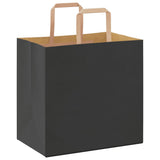Paper Bags 250 pcs with Handles Black 26x17x25 cm 4101871