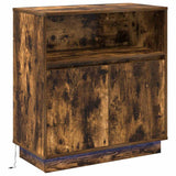 LED Sideboard Smoked Oak 71 x 34.5 x 75 cm Engineered Wood 869654