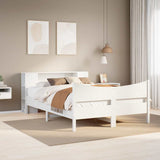 Bed Frame without Mattress White 150x200 cm King Size Solid Wood Pine 3323297