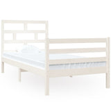 Bed Frame without Mattress White 90x190 cm Single Single Solid Wood 3101249