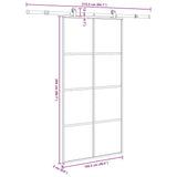 Sliding Door with Hardware Set 102,5x205 cm ESG Glass&Aluminium 3332903