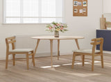 Dining Chair 2 pcs Natural and Light Solid Rubber Wood 42020512