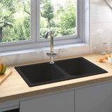 Kitchen Sink Black 76 x 48 x 30 cm Granite 147081
