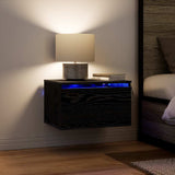 Wall-mounted Bedside Cabinet 2 pcs Black Oak 50 x 36 x 30 cm 863083