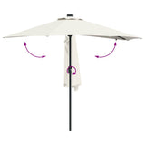 Garden Parasol Sand 294 x 150 x 223 cm Polyester and Steel 42003259