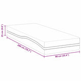 Mattress White and Grey 90 x 200 cm Foam 4106302