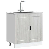 Sink Base Cabinet "Porto" Grey Sonoma 80x46x81.5 cm Engineered Wood 853933