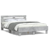 Bed Frame Concrete Grey Engineered Wood Double Bed Frame 3207556