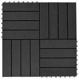 11 pcs Decking Tiles WPC 30x30 cm 1 sqm Black 45023