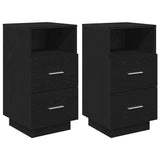 Bedside Cabinets 2 pcs with 2 Drawers Black 36x36x68 cm 858581