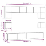 8 Piece TV Cabinet Set White Engineered Wood 3114414