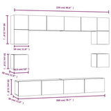 8 Piece TV Cabinet Set Concrete Grey Engineered Wood 3114417