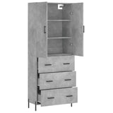 Highboard Concrete Grey 69,5x34x180 cm Engineered Wood 3195855