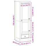 Wardrobes with Drawer White 55 x 38 x 170 cm Solid Pine Wood 42024935