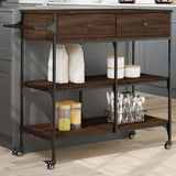 Kitchen Trolley Brown Oak 105x42x95 cm Engineered Wood 842380